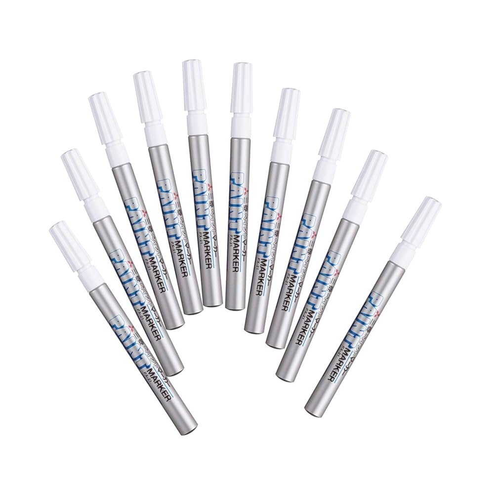 ありマークページ Amazon | 三菱鉛筆 ペイントマーカー 細字 白 10本 PX21.1